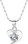 Exquisite 925 Sterling Silver Necklace with White Crystal Pendant