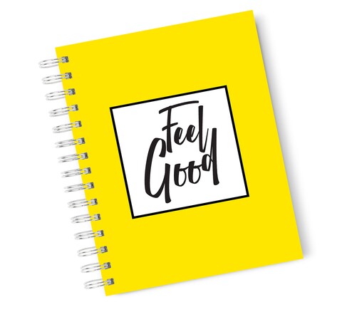 Loud Universe Hardcover Notebook Feel Good Yellow Typography Spiral Notebook with Premium High Quality Paper A5 Size