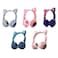 Generic-Grey&amp;Pink LED Cat Ear Wireless Headset RGB 3-Color Lights Noise Cancelling BT 5.0 Foldable Earphone TF Card/Radio 3.5mm Plug Grey+Pink