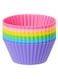 Sky-Touch Silicone Non-Stick Multicolored Baking Cup Mold, Cupcake, Muffin, Chocolate Liner, 12 Pcs