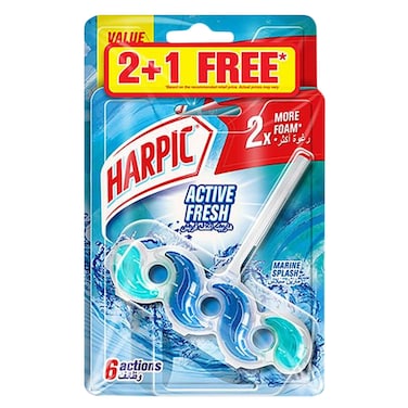 Harpic Marine Splash Active Fresh Toilet Block 2+1 Pieces
