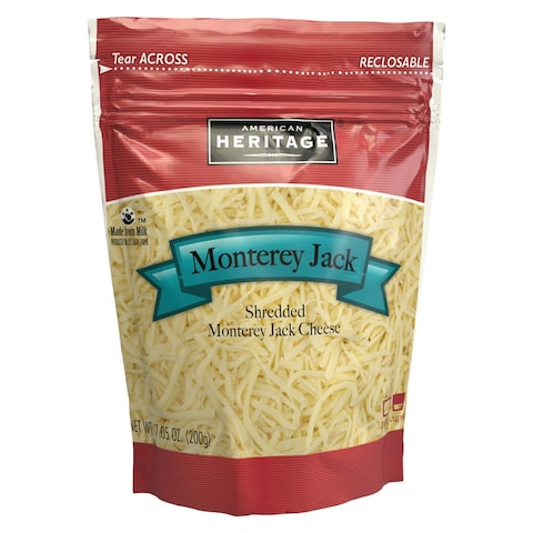 American Heritage  Cheddar Jack Shredded Cheese 200g