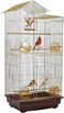 Bird cage with slide-out tray, food container and perches, Golden wrought iron bird cage for small and medium birds, 106 cm large metal birdhouse