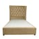 In House Lychee Velvet Bed Frame - Queen - 200x140 cm - Ivory