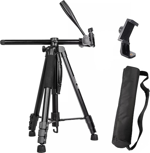 COOPIC T900 Professional Video Camera Tripod, Aluminum Alloy Travel Portable 2in1&#39; Monopod Tripod with Rotatable Center Column, Mobile Holder and Carrying Bag Max Height 178CM &amp; Max Load up to 5KG