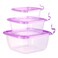 Plastic Food Container Purple/Clear 3 PCS