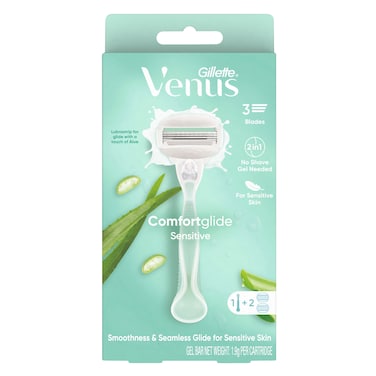 Gillette Venus Comfortglide Sensitive Razor Handle + Cartridges 2 Pieces