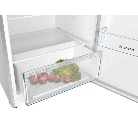 Bosch Series 4 Free-Standing Fridge-Freezer Refrigerator With Freezer At Top 186 x 70 Cm Stainless Steel Look KDN55NL20M