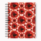 Loud Universe Spiral Notebook Red Poppy Pattern Hard Cover Notebook with Premium High Quality Paper A5 Size