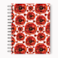 Loud Universe Spiral Notebook Red Poppy Pattern Hard Cover Notebook with Premium High Quality Paper A5 Size