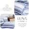 Luna Home Single Size 4 Pieces, Blue Stripe Design Duvet Cover Set