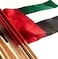 Party Time 12 Pieces UAE Flag with Stick,  For UAE National Day Decoration, Strong Polyester Material - Long Durability - Indoor and Outdoor Use (45cm X 60cm)
