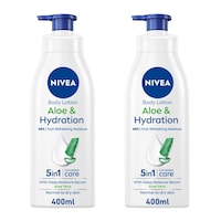 NIVEA Body Lotion Moisturizer Soothing Aloe Vera Hydration 400ml Pack of 2