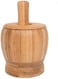 Generic [Hza82] - Bamboo Mortar And Pestle Garlic Masher Hand Grinder Crusher (Big Size) For Home Spice Pepper Grinder Masher Mortar With Lid