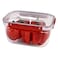 Dunya 30864 Master Rectangular Food Storage Container 3000ml Red/Clear