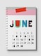 Lowha Spiral Notebook With 60 Sheets And Hard Paper Covers With June Calendar Design, For Jotting Notes And Reminders, For Work, University, School