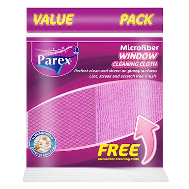 Parex Microfiber Window Cleaning Cloth 2 Pieces Pink