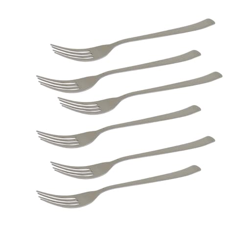 Pecasso Table Fork Set Silver 6 PCS