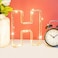 Golden Letter H Glowing with LED Lights 25cm