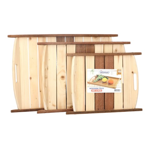 Imperial Wood Tray Set 3 Pcs