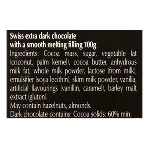 Lindt Lindor Swiss 60% Cocoa Extra Dark Chocolate 100g