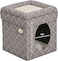 Midwest Homes For Pets Cat Cube - Cat House/Cat Condo In Fashionable Mushroom Diamond Print, 15.5Lx15.5Wx16.5H Inches