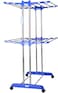 Besto Double Layer Cloth Drying Stand Rust-Free Stainless Steel Layer Foldable Clothes Dryer Rack/Folding Laundry Dry Stands with Wheels for Home/Indoor/Outdoor/Balcony