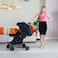 Teknum Stroller With Rocker w/ Orange Diaper tote Bag- Black