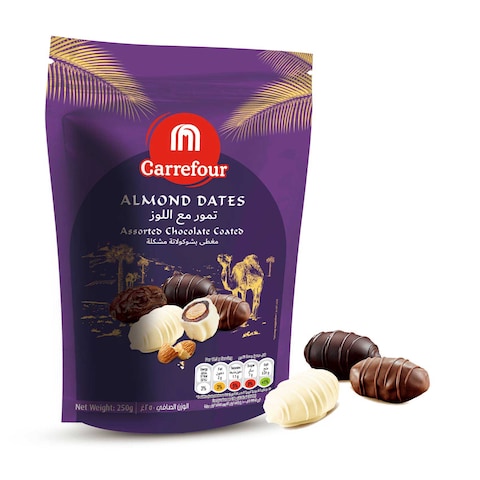 Carrefour Almond Dates With Chocolate Coated 250g Pack of 2