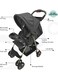Moon Bezik One Fold Stroller, Biege And Grey