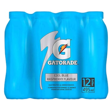 Gatorade Sports Drink, Cool Blue Raspberry, 495ml x 12