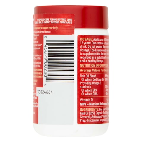 Seven Seas Omega-3 Fish Oil Plus Cod Liver Oil 60 Capsules