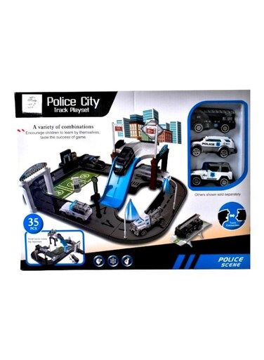 Buy Rally 35 Pcs Battery Operated Police City Track Vehicle Playset ...
