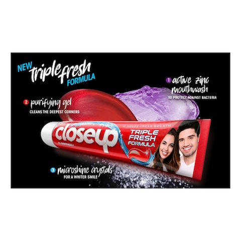 Close Up Triple Fresh Gel Toothpaste Menthol Fresh 120ml