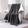 Fabienne Sherpa Blanket Single Size Dark Grey 160x220cm Twin Plush Throw Blanket Reversible Flannel Fleece Lamb Blanket Warm and Plush Travel Blanket