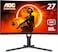 AOC Gaming CQ27G3S Frameless Curved Gaming Monitor, QHD 2K 2560x1440, 1000R VA, 165Hz 1MS, FreeSync Premium Black