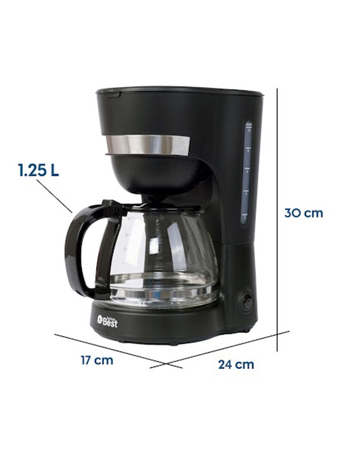 ماكينة صنع القهوة 1.25 لتر 600 واط BCM-001 أسود