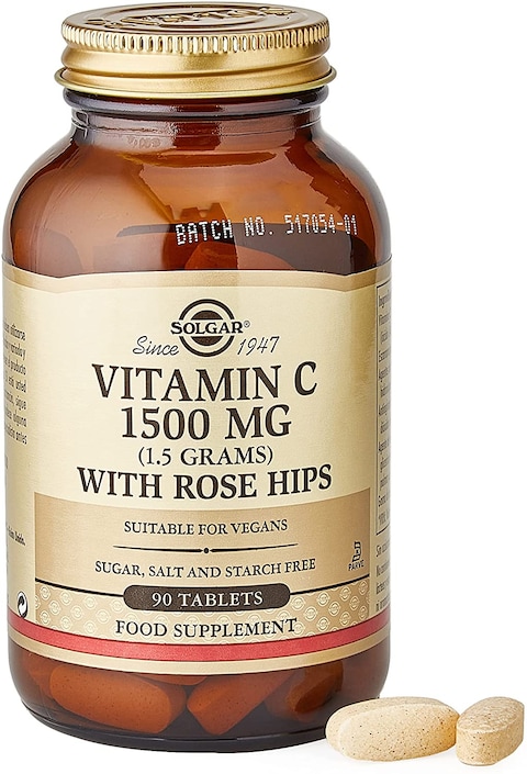 
Solgar Vitamin C 1500 Mg, With Rose Hips 90 Tablets