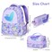 Nohoo Kids 16 Inch School Bag with Lunch Bag and Pencil Case (Set of 3) Mermaid - Purple