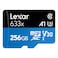 Lexar 633x A1 V30 MicroSDXC-I Memory Card 256GB Multicolour