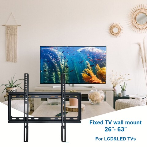 JOYSAT JS-40 Tv Wall mount Suitable for 26&quot; - 63 Inch Screen Fixed Wall Mount, Tv Wall Bracket, Tv Mount , Load Capacity 50 Kg, Black
