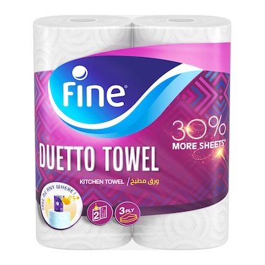 فاين دويتو مناديل ورق مطبخ - بكرتين