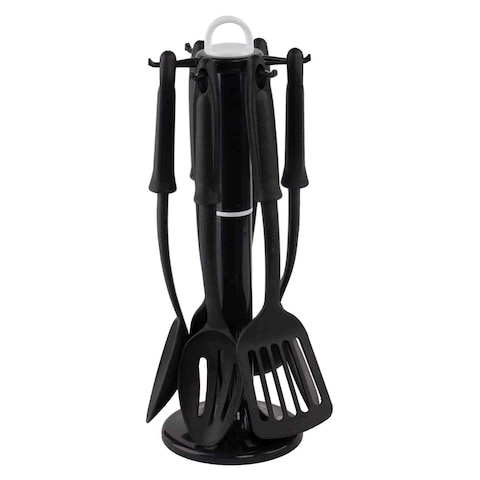 Zahran Nylon Kitchen Tools -  Black - 7 Counts