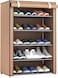 6-layer Non-woven Fabric shoe rack Easy assembly, large capacity, ideal for entrance use(brown)