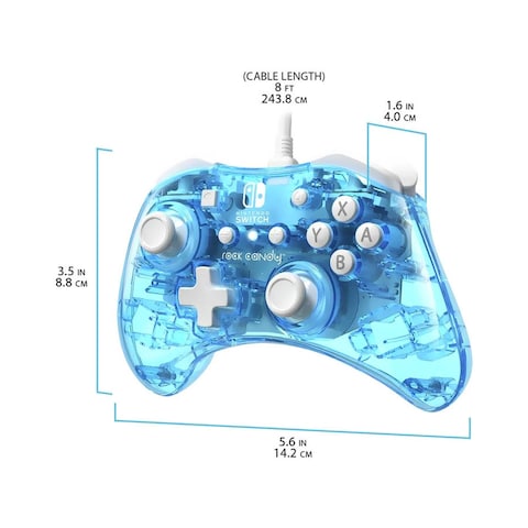 PDP Rock Candy Mini Wired Controller For Nintendo Switch Blu-Merang