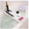 ALISSA - 1 Pc Extendable Bamboo Bathtub Trays Organizer Shower Wine Glass Mobile Book Holder (white)