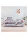 6-Piece Double Size Duvet Cover Set Microfiber Pumice 1 Duvet Cover 200x230 cm, 1 Flat Sheet 220x280 cm, 4 Pillow Cover 48x74 cm Multicolour