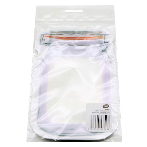 Uncle Bills Multipurpose Reusable Zip Bag 3 Pieces Clear