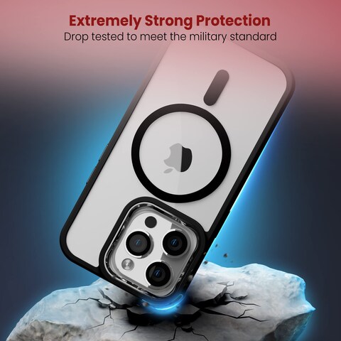 Moxedo Magnetic Protective Case 360 Protection Clear Case Hard PC with Built-in Strong Magnets Compatible with MagSafe Designed for iPhone 14 Pro 6.1 inch (Black)