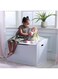 Homesmiths Toy Box - White Wooden Storage Bench with Lid for Kid &amp; Toddler Room - Playroom Organizer for Girls &amp; Boys L76.2cm x W45.72cm x H53.97cm